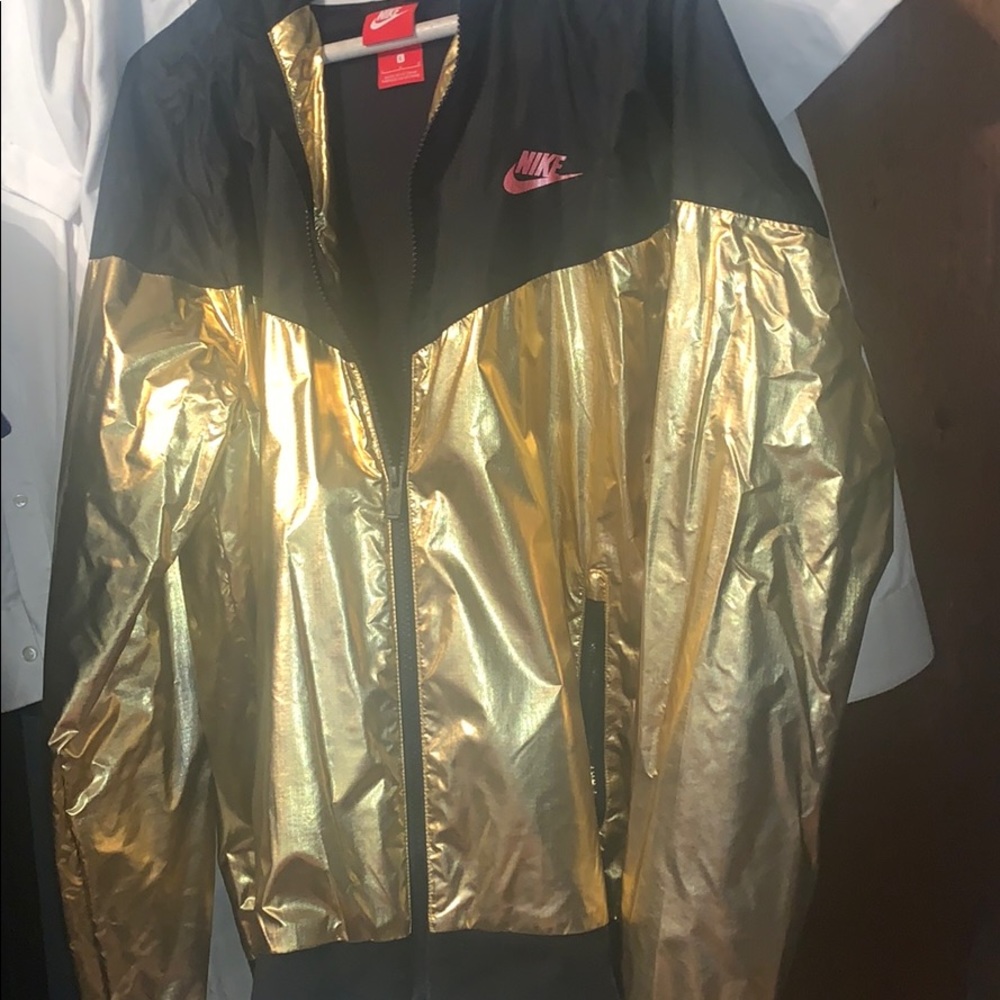 Nike gold metallic windbreaker